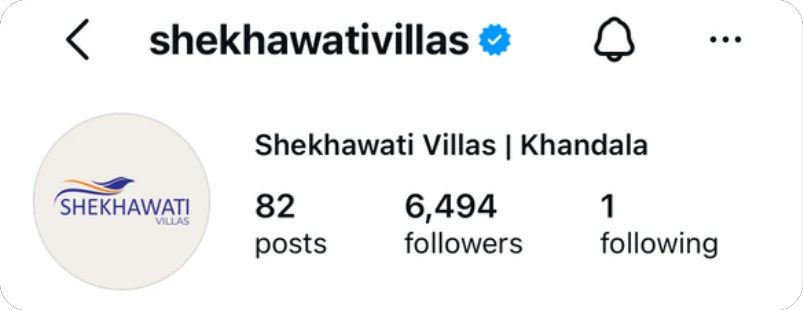 Instagram profile of Shekhawati Villas
