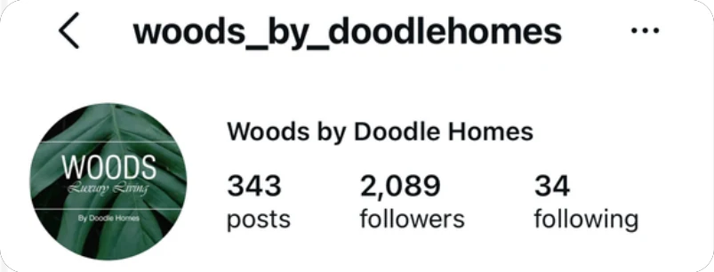 Instagram profile of Woods by Doodle Homes