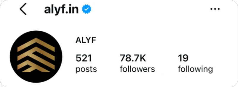 Instagram profile of ALYF