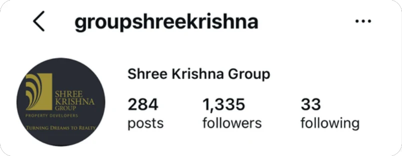 Instagram profile of Shree Krishna Group