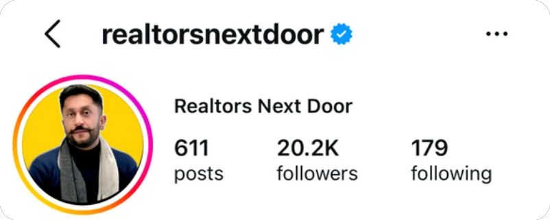 Instagram profile of Realtors Next Door