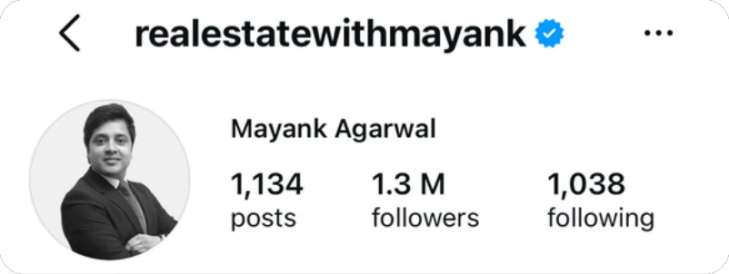 Instagram profile of Mayank Agarwal